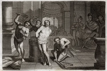 Royaumont Bibelen, Det nye testamente: Pisking av Jesus Kristus. Illustrasjon av 1811.