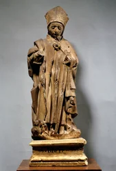 Saint Hubert i eveque Treskulptur