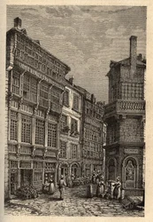 Saint Malo (Saint-Malo) house of Duguay Trouin (Rene Dugay-Trouin) - engraving in “” PATRIE”” - DESCRIPTION PECTUREQUIREQUE DE LA FRANCE EN 6 VOLUES BY LUCIEN HUARD - end 19th century