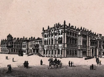 Saint Petersburg, Russia: view of the Winter Palace in Saint Petersburg. in “” The world illustrates 168 views”” Undated (late 19th century)