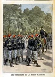 Senegalesiske Tirailleurs de la Mission Marchand à Paris- i "" Le petit journal"" av 23.07.1899