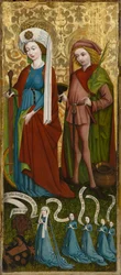 St. Catherine og St. Vitus med Anna von Freiberg og hennes døtre, ca 1450 (tempera og olje på panel)