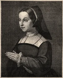 St Jane Frances de Chantal - Portrett av Saint Jeanne-Francoise (Jeanne Francoise Fremyot, baronesse av Rabutin de Chantal) av Chantal Grunnlegger av besøket (1572-1641) (Portrett av Saint Jane Frances de Chantal (Jeanne-Francoise Fremyot, baronesse av VS
