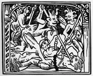 På! på! Djevler! sus demoner! i ""Great Calendar and Compost of the Shepherds"", Lyon