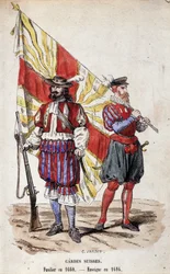 Swiss Guards: Fusilier i 1660 og Ensign i 1616.