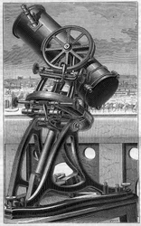 Teleskop til Trocadero Popular Observatory i Paris. Gravering i "" La Nature""
