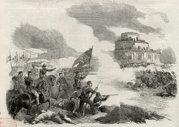 The Battle of Monte Caseros in April 1852 - revolt of Justo Jose de Urquiza (1801-70); against the Argentinian dictator Juan Manuel de Rosas (1793-1877) - The Battle of Caseros, or Battle of Monte Casero on February 3