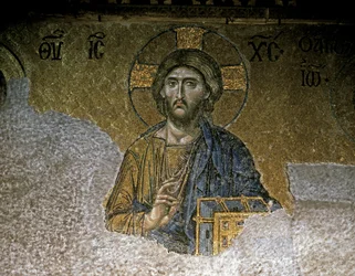 Deesis. Detalj av Kristus, midten av 1100-tallet (mosaikk)