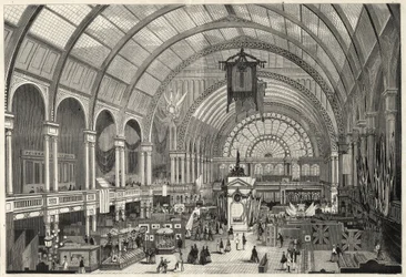 Den internasjonale utstillingen i Amsterdam 1869 - interiør fra palasset for den internasjonale utstillingen
