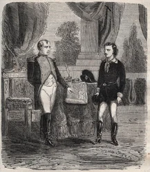 Forhøret av Friedrich Stabs etter hans mislykkede forsøk på å myrde Napoleon I - Friedrich (Frederic) Staps forhøres av Napoleon, en ung tysker som forsøkte å drepe Napoleon 12. oktober