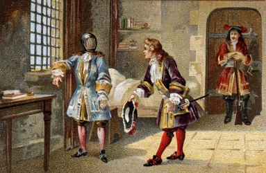 The Man with the Iron Mask, en intern statsfange fra 1679 til 1703 ved fortet på øya Sainte Marguerite (Sainte-Marguerite)
