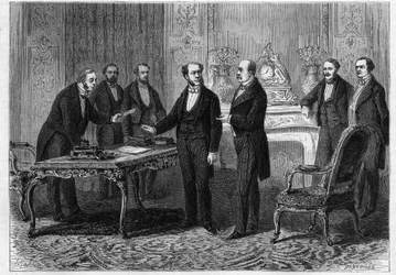 The Viscount of Gontaut Biron (Gontaut-Biron), French ambassador to Berlin, and the Prince of Bismarck (Otto Von Bismarck