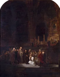 Kvinnen tatt i utroskap (etter Rembrandt), ca. 1845