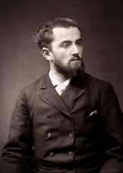 Kunstneren Camille-Alfred Pabst fotografert i anledning Paris-salongen i 1881