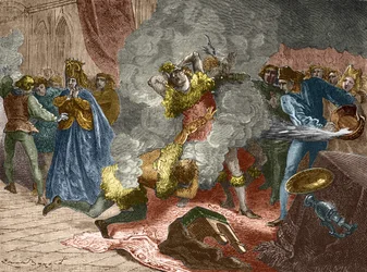 Ballen til de glødende eller villmennene: i anledning bryllupet til en dame av Isabeau (Isabella, Elizabeth) fra Bayern den 28. januar 1393, forkledde kongen seg og lenket seg til fire andre hoffmenn. Hans bror, hertugen av Orlé