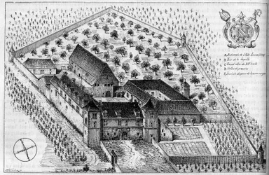 The buildings of Clos de Vougeot (Cote d
