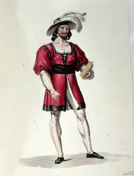 Karakteren som tolker virilitten i balletten "" Il noce di Benevento"" av den østerrikske komponisten Franz Xaver Sussmayr (1766-1803). Illustrasjon av 1800-tallet