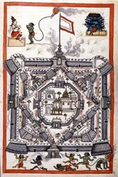 Byen Lanka (Ceylon, Ceylon) i et papirmanuskript fra 1600-tallet.
