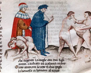 The counterfeiters (song 30 from Hell, in the Divine Comedy - miniature