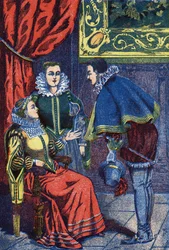 Dansen. Anonym illustrasjon for "" Askepott", fortelling av Charles Perrault (1628-1703), fransk forfatter. Bilder Marcel Vagne, Jarville Nancy, udatert (slutten av 1800-tallet).
