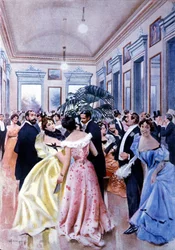 Foajeen til teateret La Scala (Teatro alla Scala) i Milano. 1890.