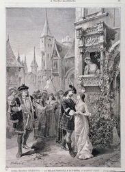 Den siste scenen av The Fair Maid of Perth, opera av Georges Bizet, på Teatro Argentina i Roma