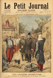 Republikkens president, Felix Faure (1841-1899), besøker troppene i Langres under de store manøvrene og tradisjonen for alle besøkende, han smaker på suppen til soldaten. Gravering i "" Le petit journal"" 22.09.1895. Selvas samling.