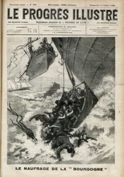 Forliset av det transatlantiske «Burgogne»-graveringen i «The illustrious progress»» fra juli 1898.