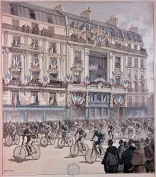Starten på Paris-Brest-løpet - i "" Petity journal"" av 12.09.1891