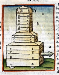 Skilpadde, tank - i "" De architectura"" av Vitruva fra 1630