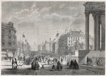 Transformasjoner av Paris under det andre imperiet, Paris Haussmann: dekorasjon av Boulevard Malesherbes, på dagen for innvielsen 13. august 1861 - Gravering i "" Le Monde Illustré""