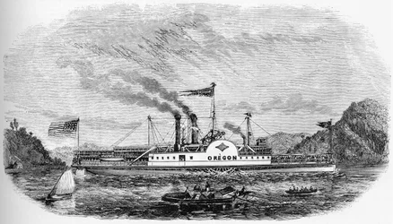 USAs historie: Dampbåt - Oregon (gravering)