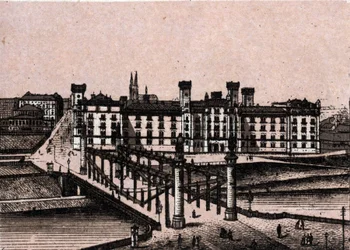 Wien (Wien), Østerrike: utsikt over arsenalet til prins Rudolphe og broen til Augarten. i "" Verden illustrerer 168 visninger"" Udatert (slutten av 1800-tallet)