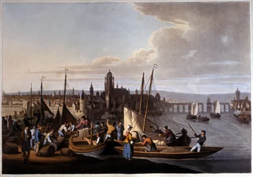 Utsikt over Frankfurt - ved - Main i Tyskland. 1800-tallet.