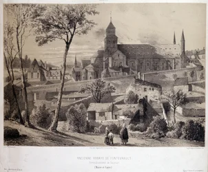 Utsikt over Abbey of Fontevrault (Fontevraud) nær Saumur
