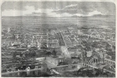Utsikt over byen Berlin (Berlino) i 1858.