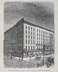 Utsikt over Sherman Hotel i Chicago - i "" Le tour du monde""