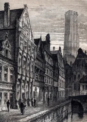 Utsikt over byen Mechelen i Belgia - Utsikt over byen Mechelen i Belgia - ca. 1867