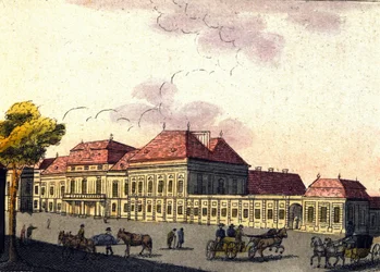 Utsikt over byen Wien i Østerrike, gravering fra 1820