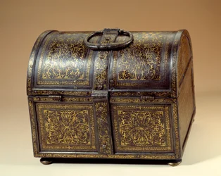 Våpenboks av Cosimo I (Cosimo de Medici) (1519-1574) og Eleonore de Toledo (1519-1562) (Eleonora di Toledo) i metall og damaskin. Paris fra 1500-tallet, Musée du Louvre
