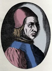 portrett av Angelo Poliziano ((Police Angel) italiensk humanist 1454-1494
