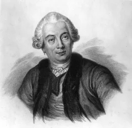 portrett av Claude Bourgelat 1712-1779. Grunnlegger av verdens første veterinærskole. Gravering fra 1800-tallet.