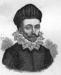 portrett av François GAUCHER, dit Scevole de SAINT MARTHE. Fransk forfatter fra 1500-tallet. Gravering av 1835.