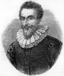 portrett av François de Malherbe.Fransk poet (1555 til 1628). gravering fra 1866.