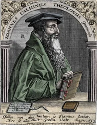 portrett av Jean Calvin (1509-1564), fransk religiøs reformator og forfatter.