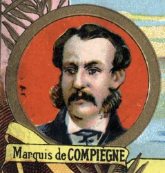 portrett av Marquis de Compiegne (Louis Eug¿ne Henri Dupont), fransk reisende 1846-1877.