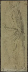 Stående drapert mannsfigur