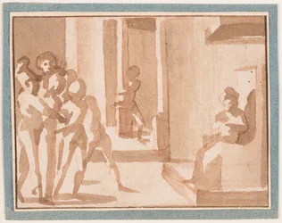 Tegning, Kristus foran Kaifas, 1550–1600