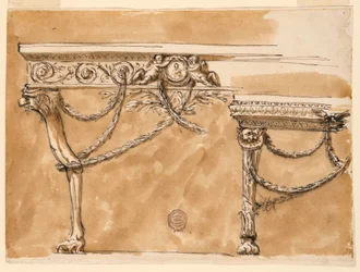 Tegning, konsollbord, ca. 1790