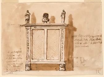 Tegning, skap, 1790–1810